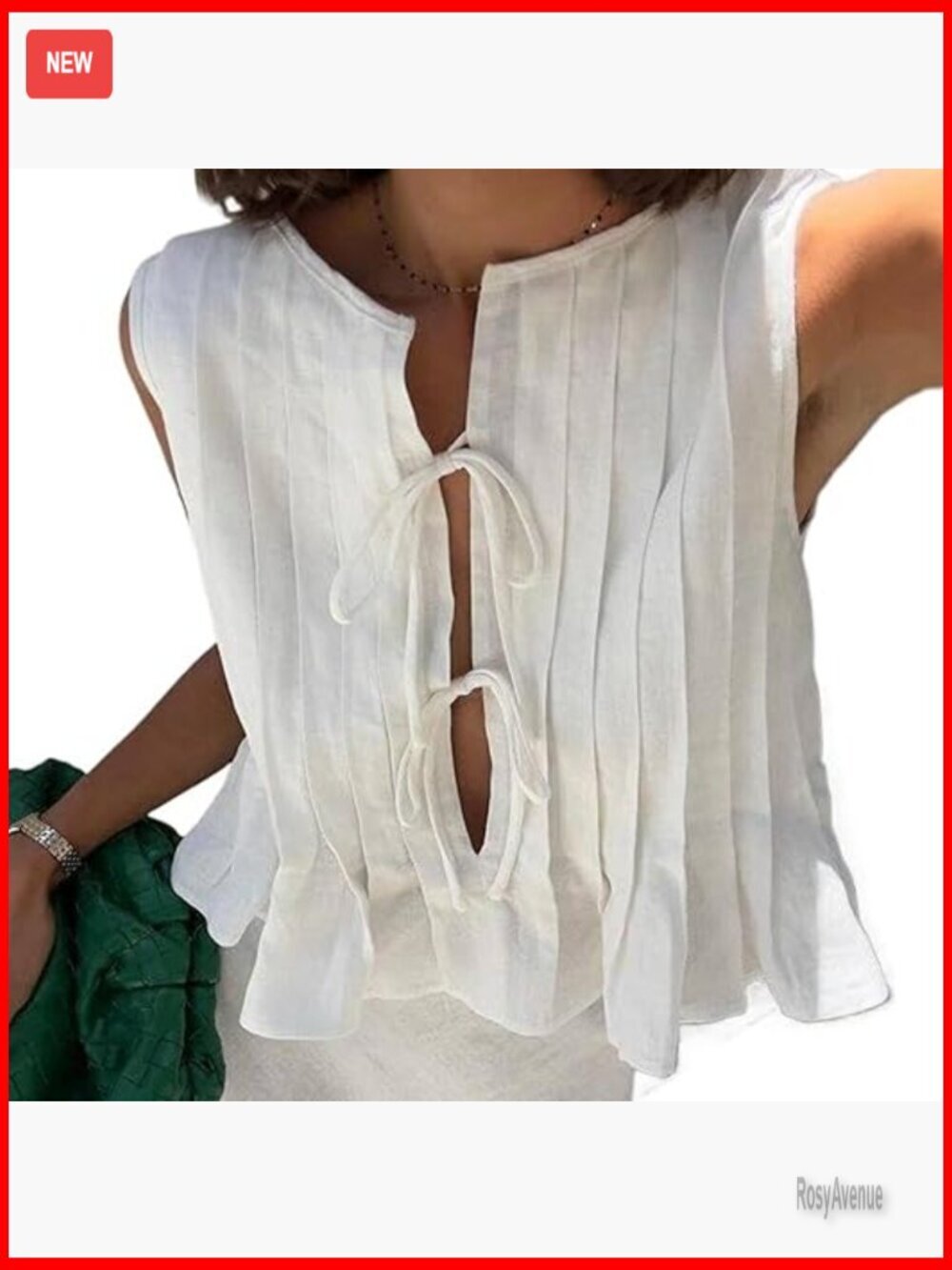 Tie Front Tank Top Sleeveless Y2K Bow Ruffled Babydoll Blouse Coquette